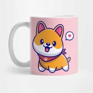 Cute Shiba Inu Smiling Cartoon Mug